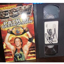 Balls Mahoney-The Sandman Autographed ECW  Rare 2 Autograph Wrestling Vhs $50