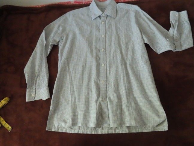 Charvet Mens Plaid Cotton France Long Sleeve Casual ButtonUp Shirt 42/16.5 L