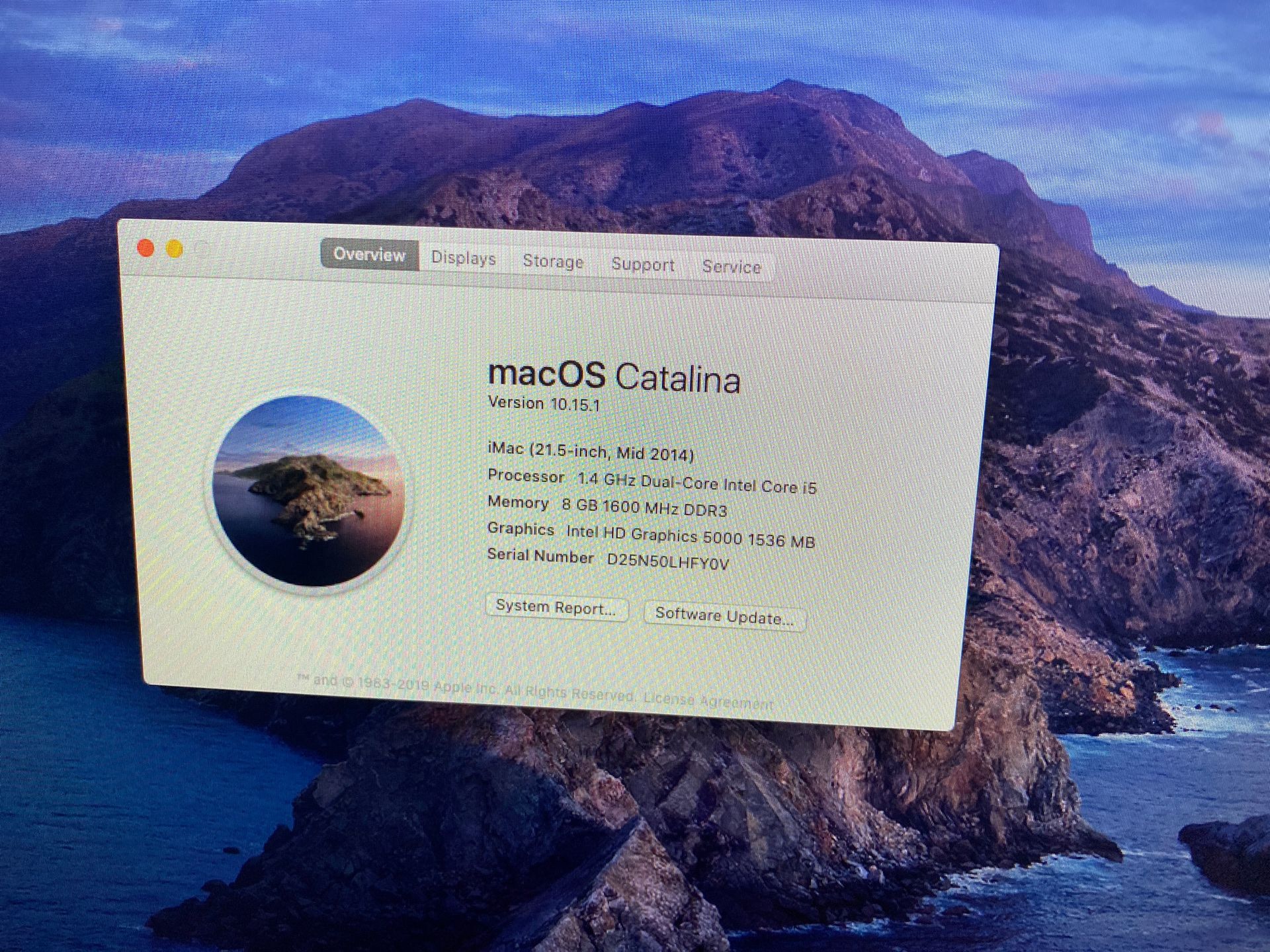 iMac 21.5” Mid 2014, i5 1.4 GHz, 8 GB Ram, 500 GB Sata