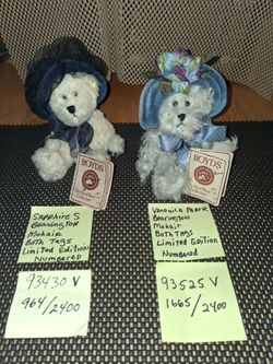 A collection of vintage Boyd's bears limited edition numbered. Mohair. Selling as a bundle. All sales final.