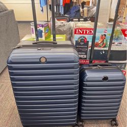 Delsey Helium Edge 2-piece Luggage Spinner Hardside Set 30" & 22" in Blue