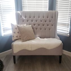 Tufted Grey Love Seat Discounted Price