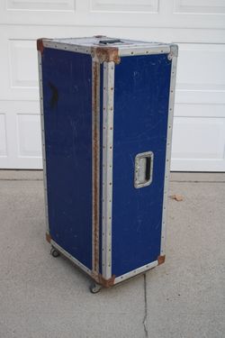 Vintage Road Case Trunk Equipment Case Travel Box 40" x 21" x 14" Blue Best offer