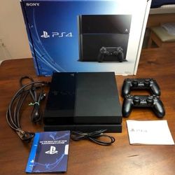 PS4 Console w/ 2 Controllers All Accessories & Original Box