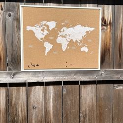Map Cork Board (desk decor)