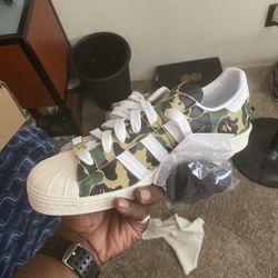  BAPE x Adidas Superstar Green Camo