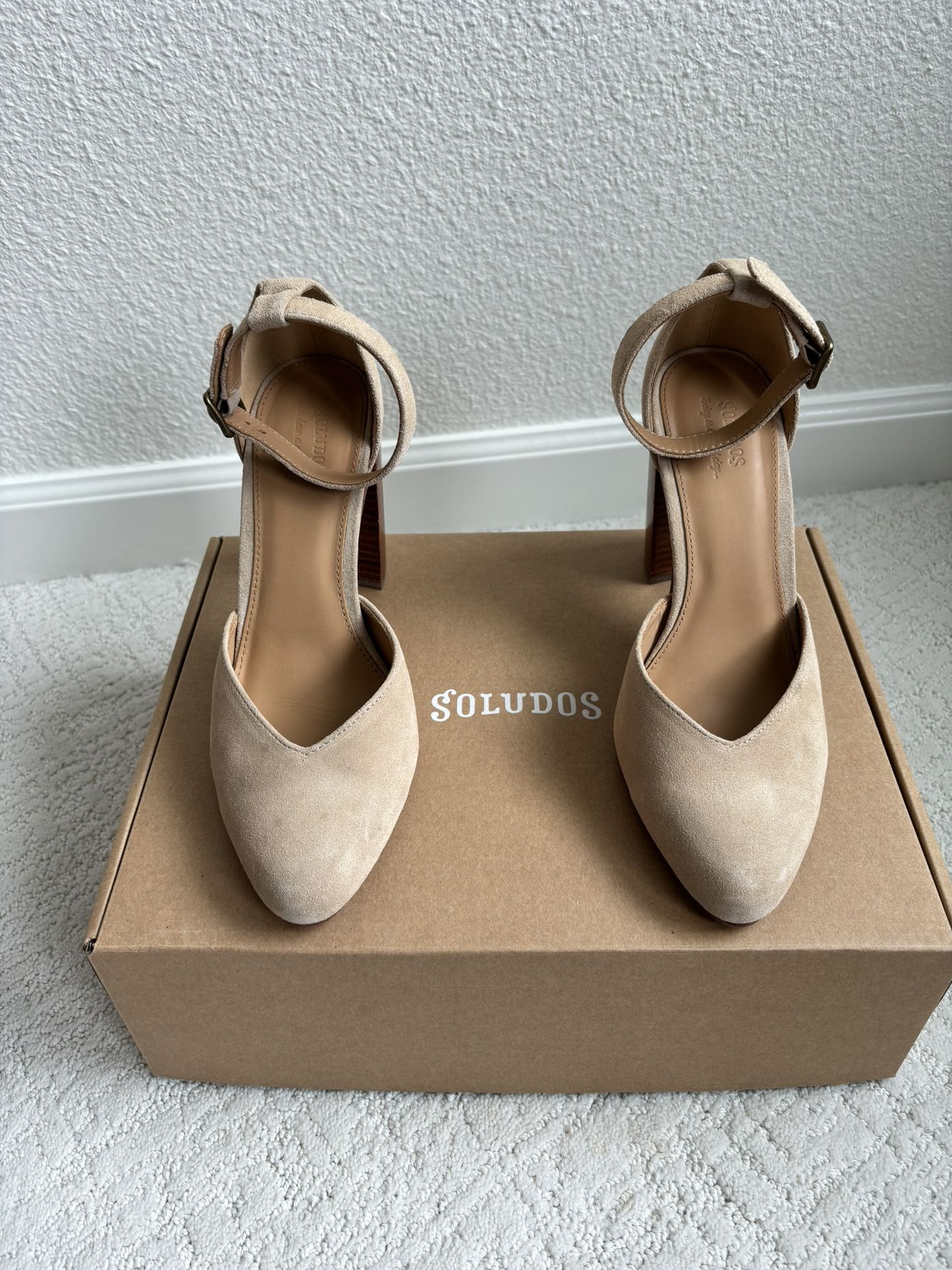 Soludos Tan Suede Heels