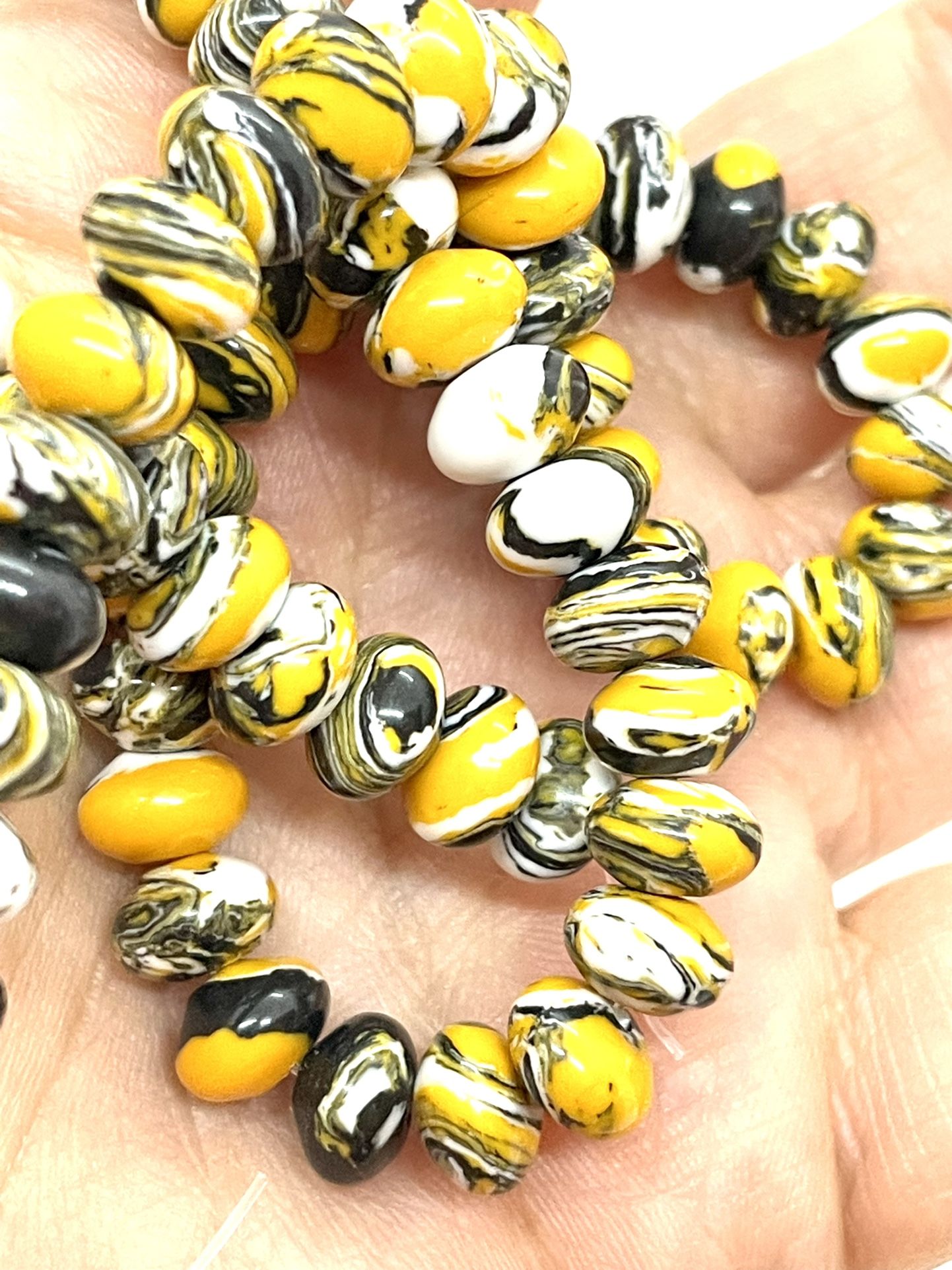 Black/Orange Candy Stone Beads