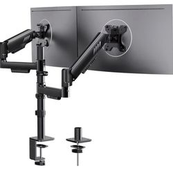 ErGear Dual Monitor Stand up to 32 inches Screen, Load-Bearing Max 22 lbs Each Arm, Adjustable Dual Monitor Mount, Sturdy Steel vesa Monitor Mount wit