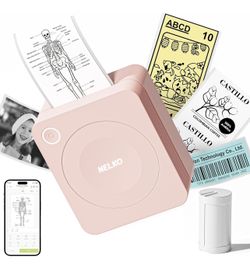 Sticker Printer, PM230 Mini Portabel Sticker Maker with 1 Roll of Paper, Print Pods Mini Printer with Multiple Templates for Phone & Tablet, Pink