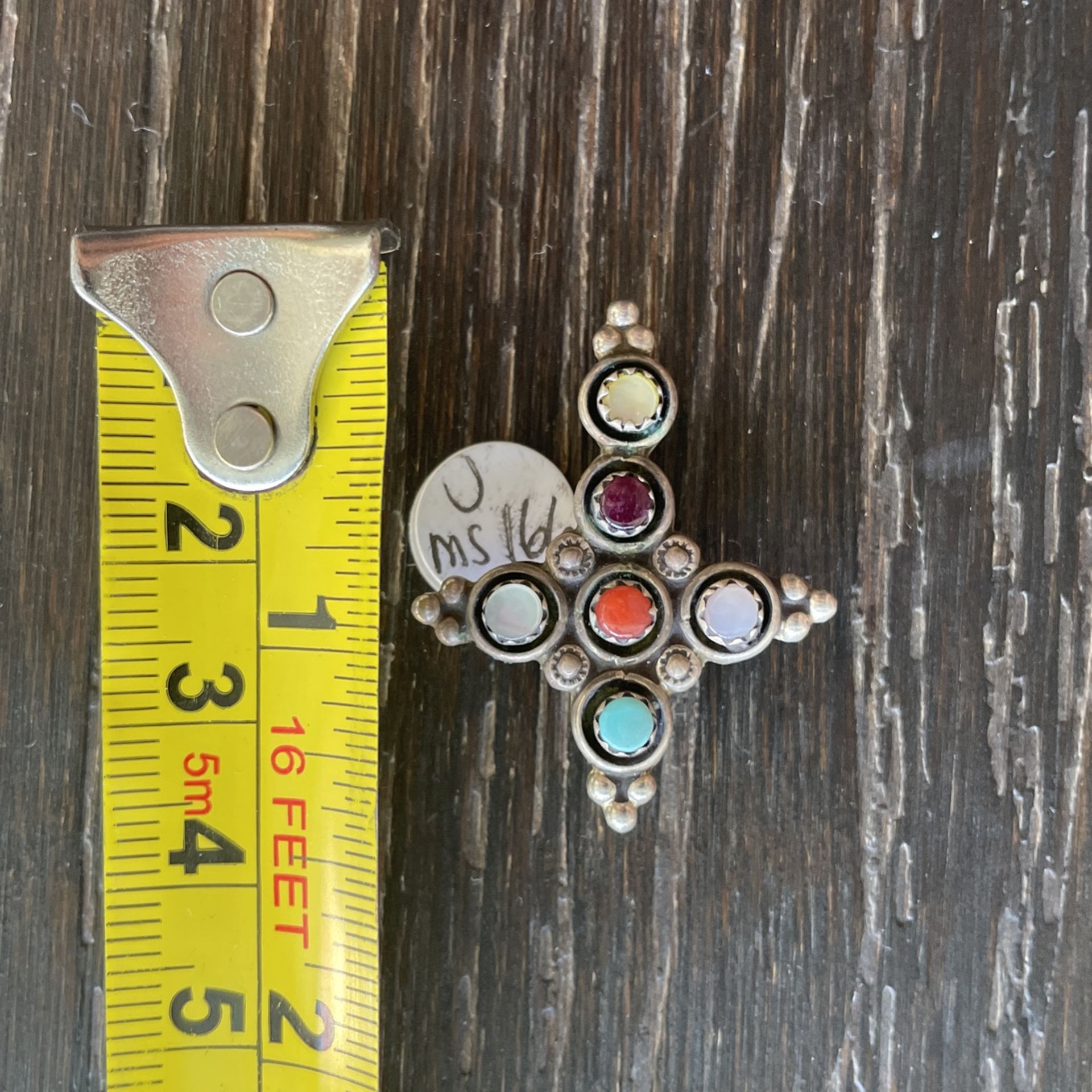 Indian Canyon Trading Post Sterling Silver Cross Pendant By M. Boone