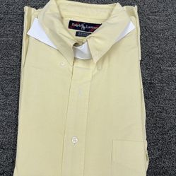 Ralph Lauren ~ The BIG Shirt ~ Men's Large Long Sleeve Dress Shirt ~ Mustard