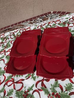 Festive Red Plates Princess house 