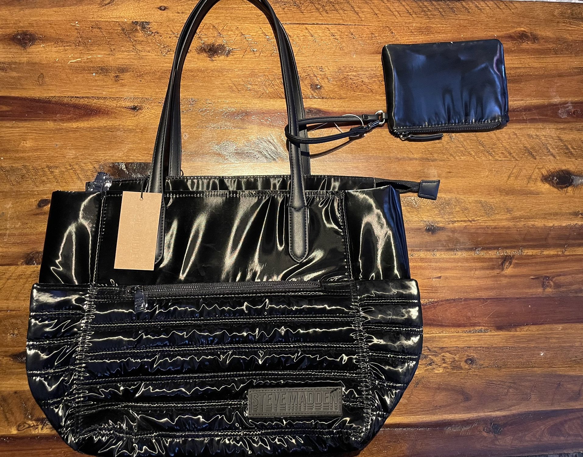 NWT WOMEN'S STEVE MADDEN BLACK TOTE BAG