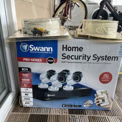 Swann Home Security System And 2 BNC Extension Cables 