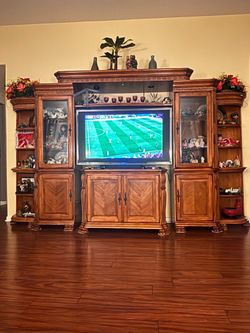 Wooden entertainment center