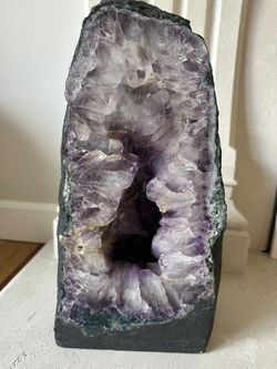Amethyst Quartz  Geode crystal  15.5 by 7.5 inches
