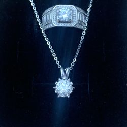 This Is A moissanite, Certified Necklace, And Ring