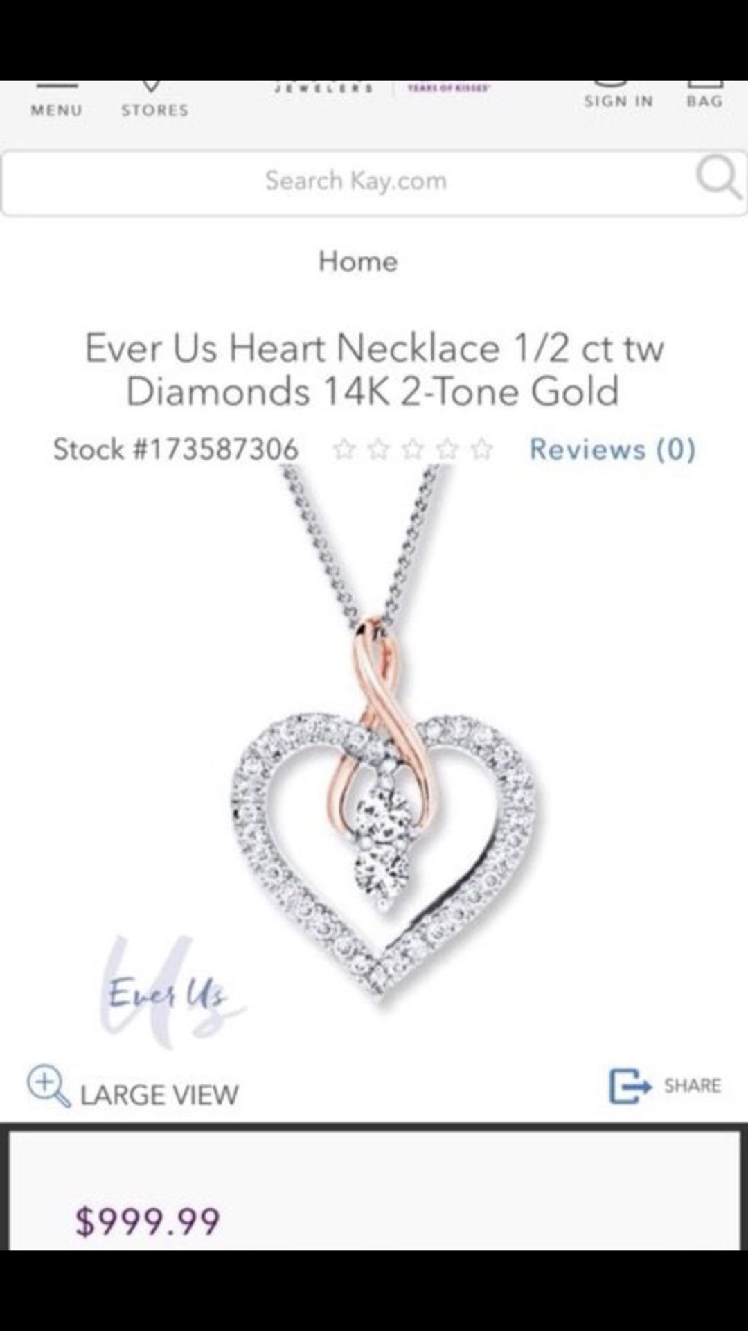 Kay jewelers ever us on sale necklace