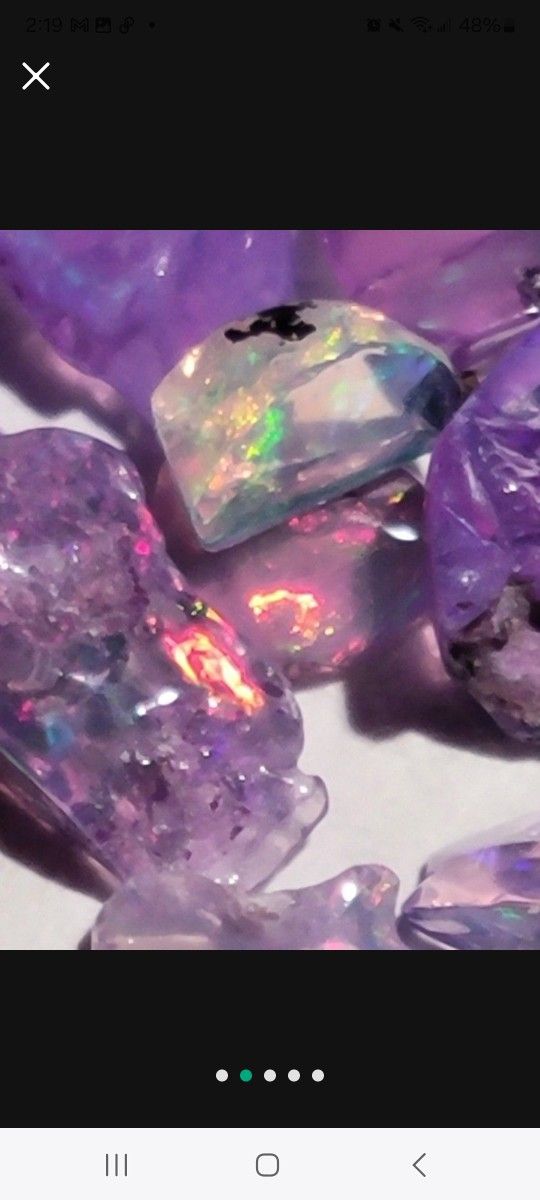 20pcs. Natural PURPLE Ethiopian Fire Opal chips Rough POLISHED STONES