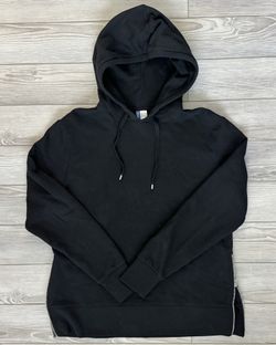 LARGE BLACK HOODIE WITH SIDE ZIPPERS