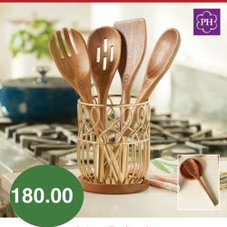Princess house set de 3 cucharas y su base