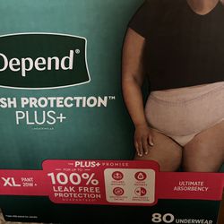 Opened But Unused Box Of Depends Extra Large Pant 20 W -80 Count
