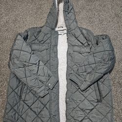 Sebby Sherpa Lined Quilted Hooded Jacket XL