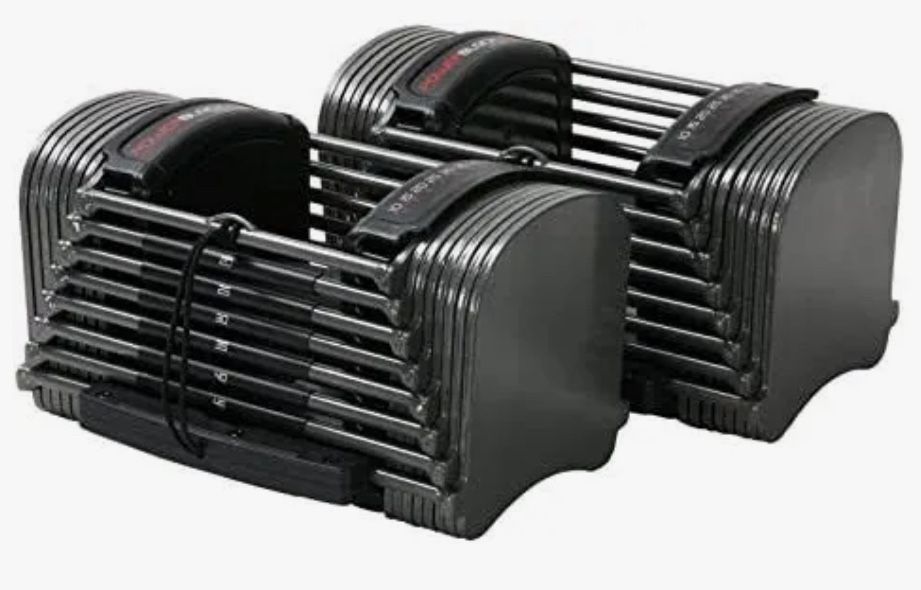 Powerblock adjustable dumbbells with stand