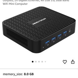 MINISFORUM GK41 Mini PC 8GB DDR4 RAM 128GB SSD Celeron J4125(up to 2.7GHz), HDMI&DP 4K@60Hz Outputs, 2X Gigabit Ethernet, 4X USB 3.0, Dual Band WiFi M