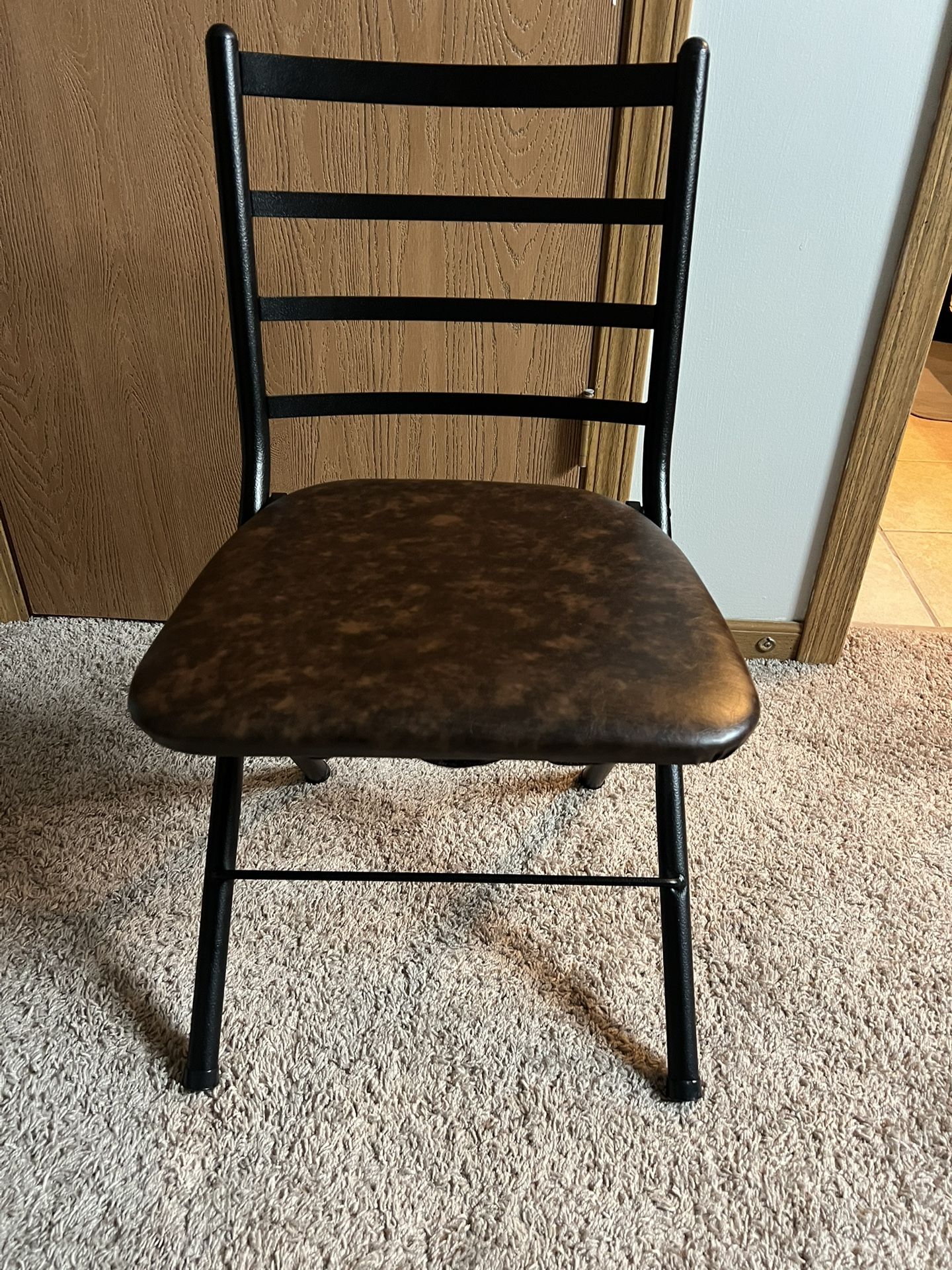 Foldable Steel Chair, Leather-like Material