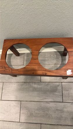 Wooden Elevated Double Pet Bowl Stand