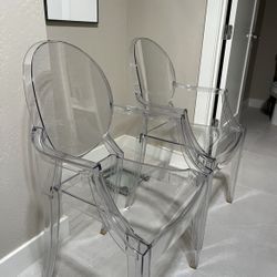 2-Philippe Starck Ghost Chairs (DWR)