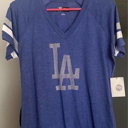 MLB Los Angeles Dodgers Rhinestone Logo Shirt