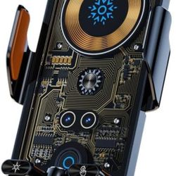 15W  Wireless Car Charger Vent Mount - Auto-Clamping Air Vent Phone Holder for iPhone 15/15 Pro/15 Pro Max, Samsung Galaxy