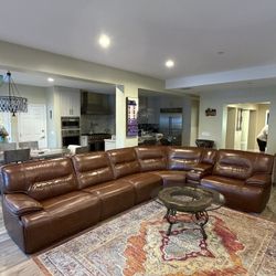 Macys 7 Piece Leather Sectional With Recliners