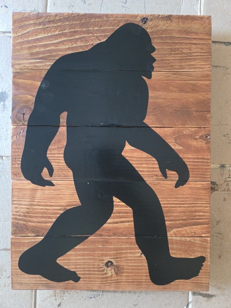 Hanging Wood Sasquatch Sign 