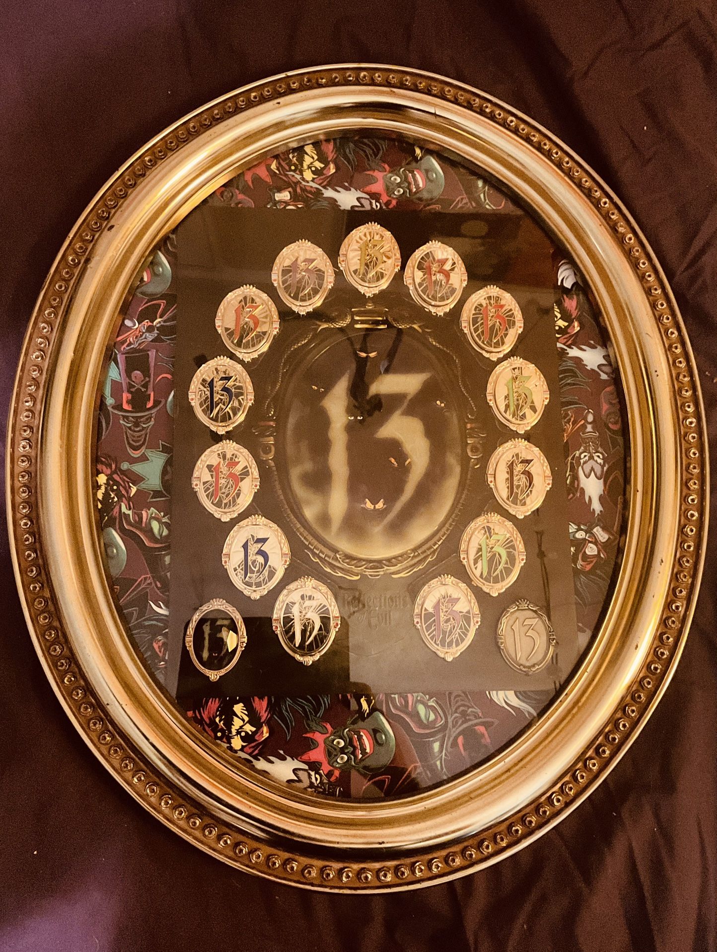 Disney 13 Reflections of Evil Maleficent Framed Pin Set ( all mirror backs )