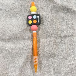 Orange Lead Pencil Focal Bead 