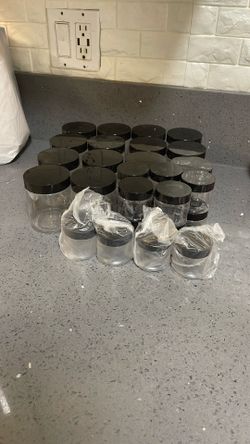 containers with black lids