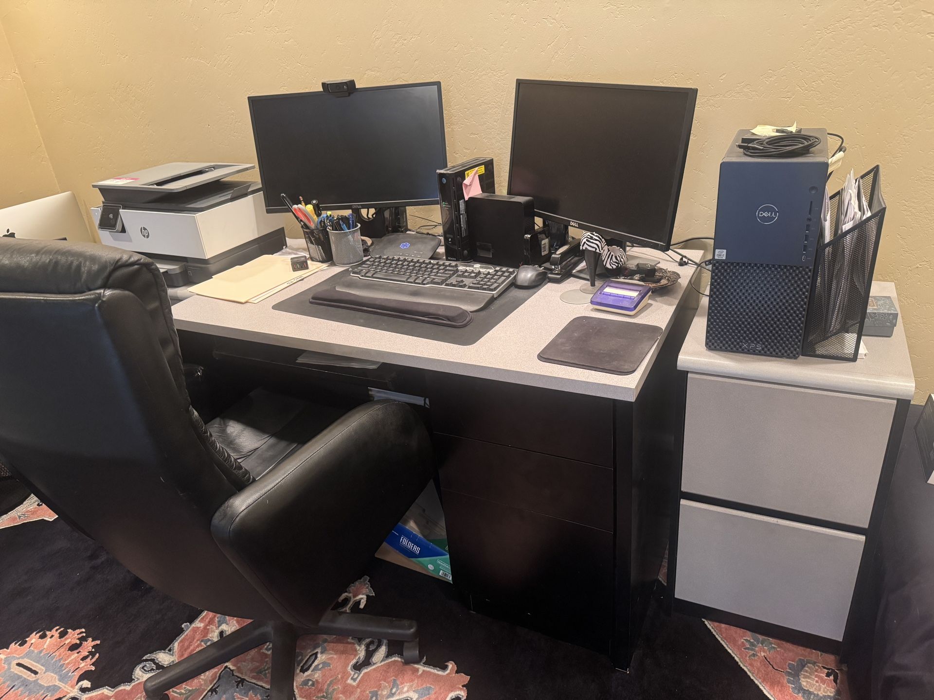 Sturdy Modern Office Desk Filing Cabinets And Chair