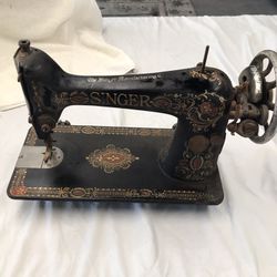 Antique Singer Sewing Machine-Red Eye Model