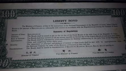 1937 Liberty bond of 100. Mint Condition