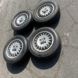 4 - 195/60r14 4x100 4x3.94 Stock Bmw Civic Rims Wheels Tires Good 80% Treads!