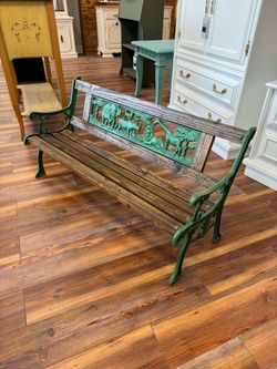 Children's Cast Iron Garden Bench, Canyon Green