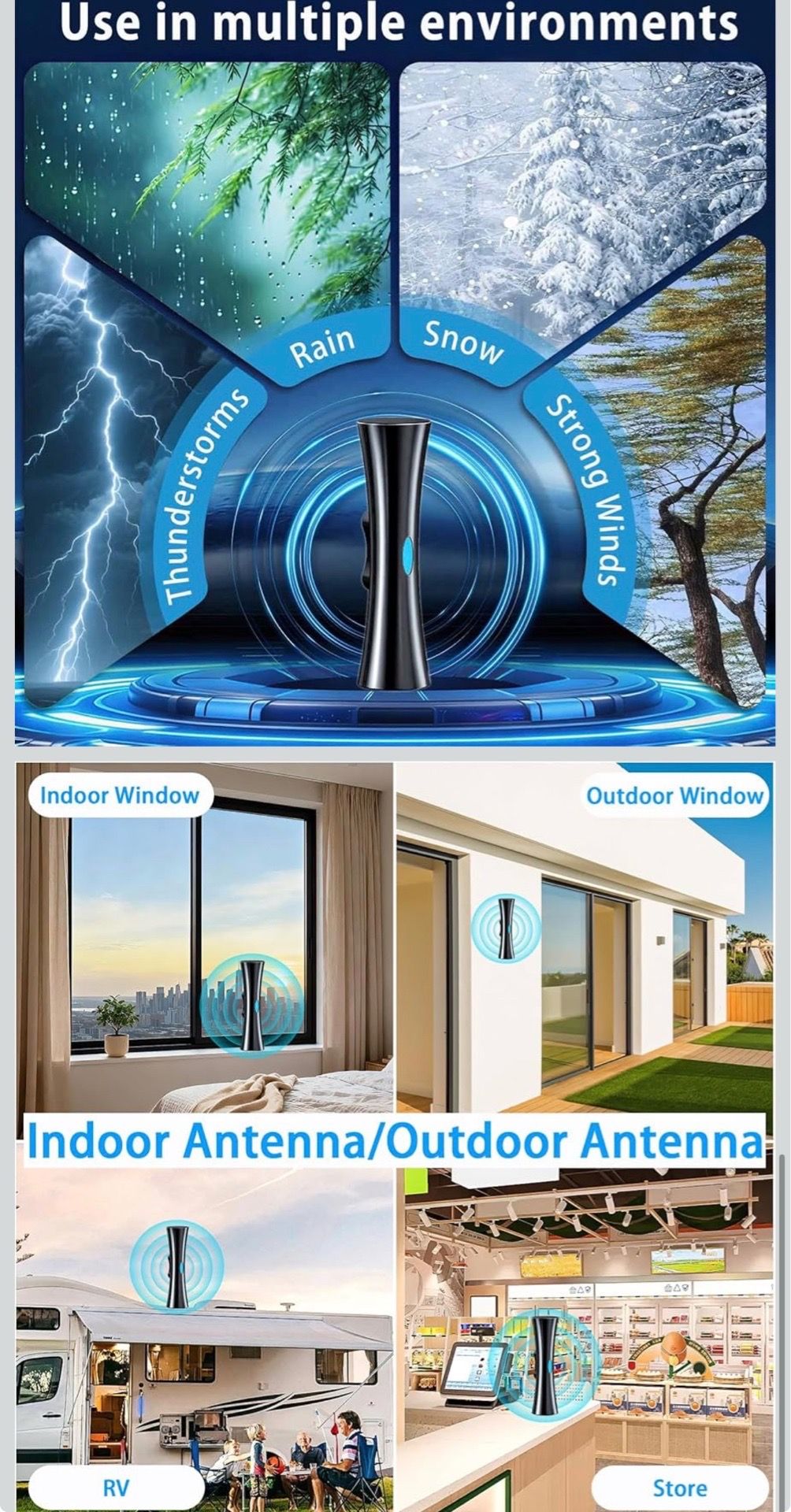 Indoor outdoor tv antenna