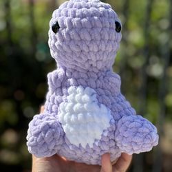 Chunky Purple Dino With Blue Spikes $25 Handmade 🧶 Crochet 
