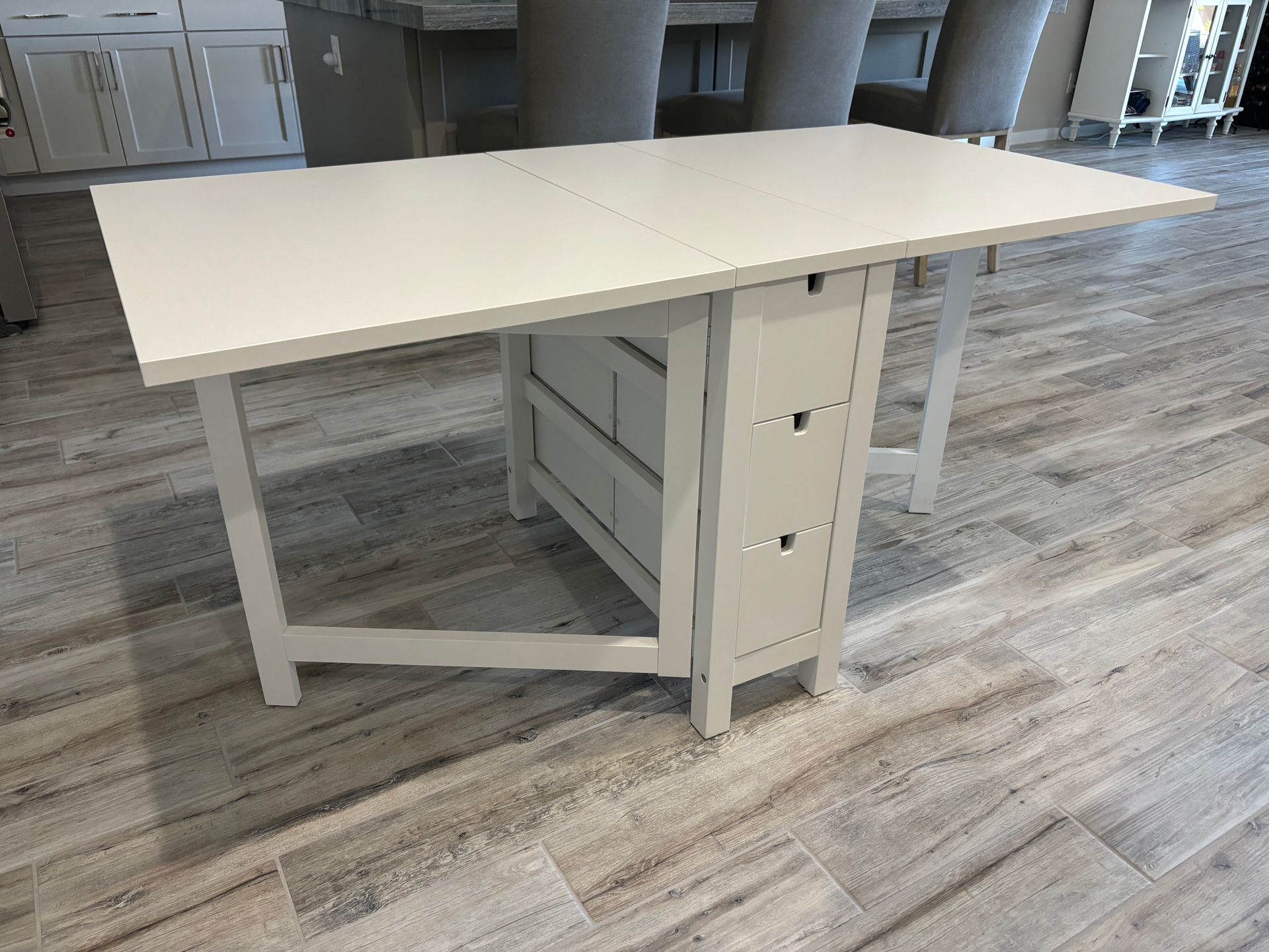 Ikea Norden Desk / gateleg Table With Storage