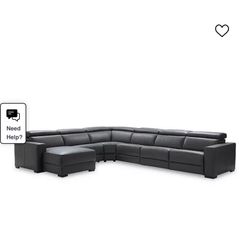 Nevio 6-pc Leather Sectional Sofa with Chaise, 3 Power Recliners and Articulating Headrests, Created for Macy's