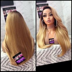 Human Hair Blended Lace Front Wig 
